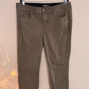 Torrid Crop Bombshell Skinny Pants Olive Green Super Soft Size 18